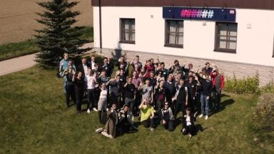 Group picture taken outside from above