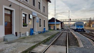 An empty and old train station near Prague