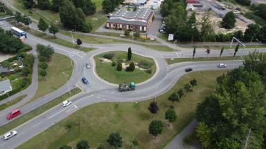 Top view of a roundabout