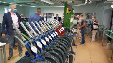 People visit a railway laboratory