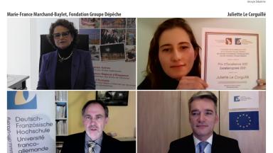 Screenshot von Online-Verleihung des Preises mit vier Gesichtern