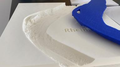 3D-gedrucktes Modell des Rheinflusses