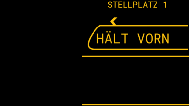 Graphic showing the position of the train on arrival.