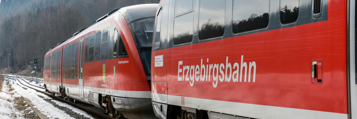  Two wagons of the Erzgebirgsbahn.