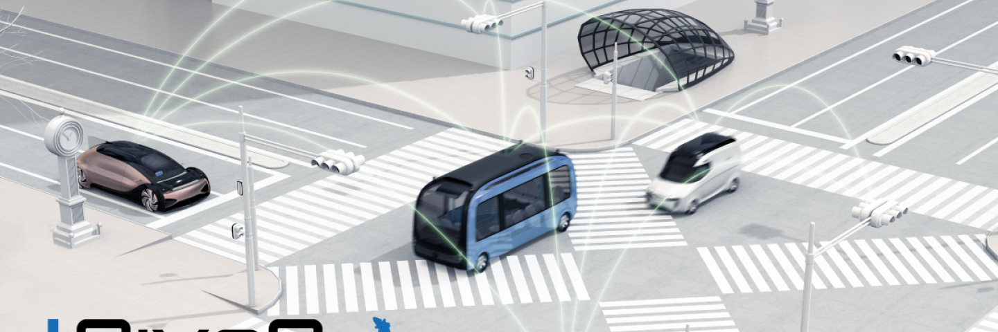 Grafik mit selbstfahrenden Fahrzeugen