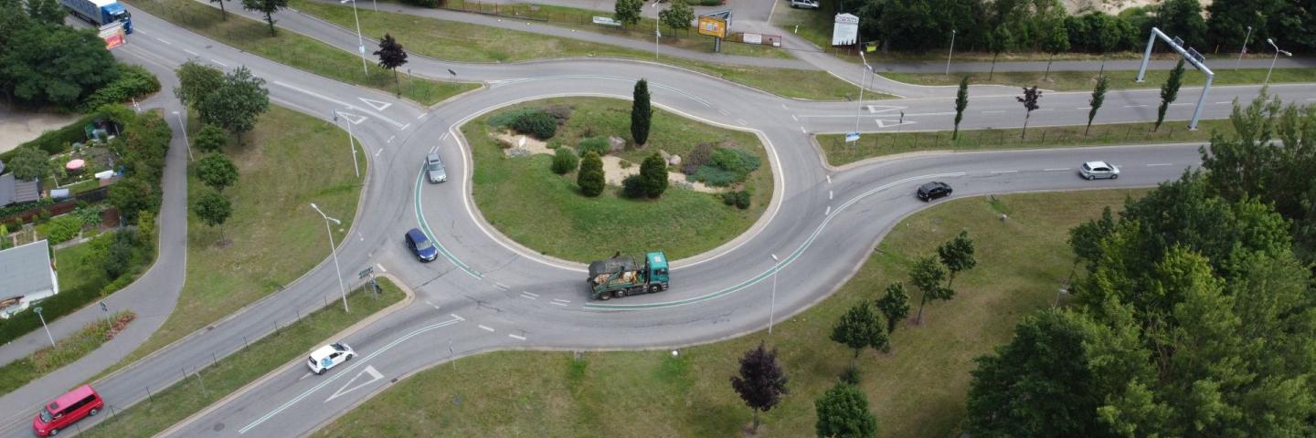 Top view of a roundabout