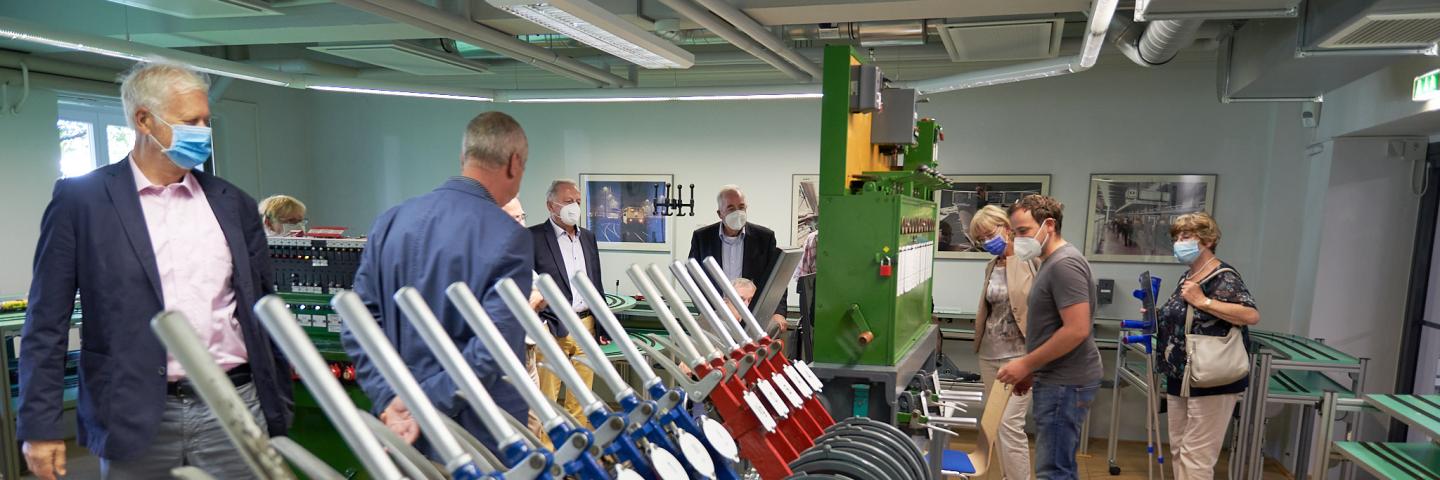 People visit a railway laboratory