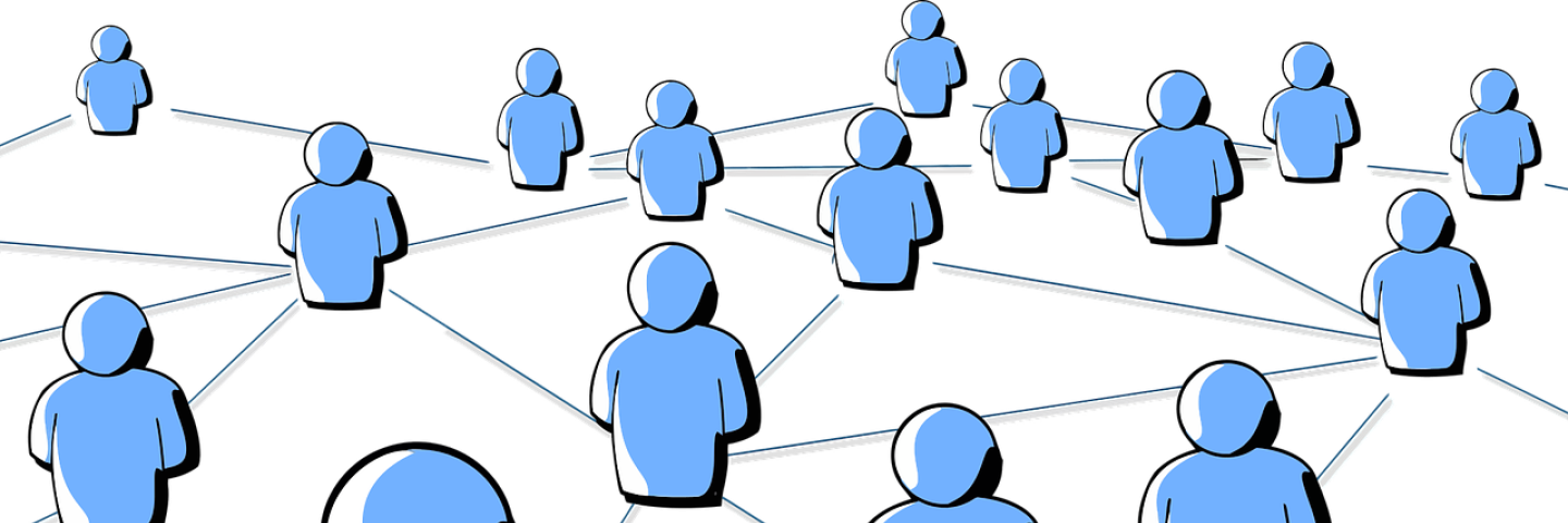 a graphic with figures connected with strokes