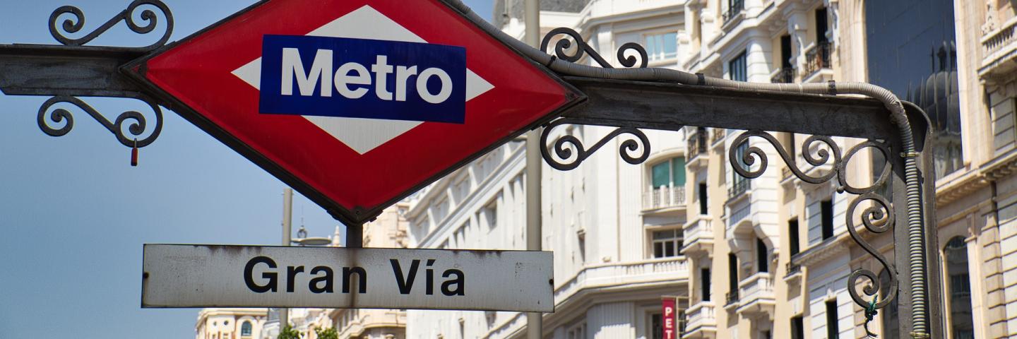 Sign Metro Station Gran Via in Madrid