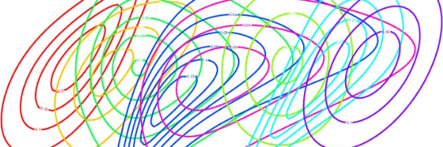 Bunte gebogene Kreise sind miteinander verflochten