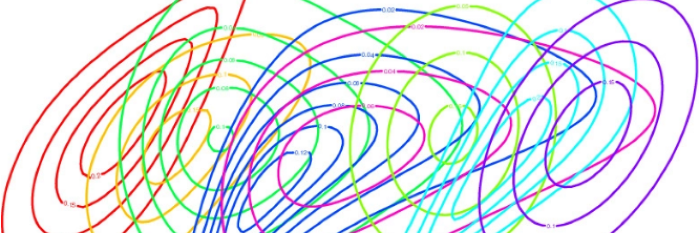 Colourful curved circles are intertwined with each other