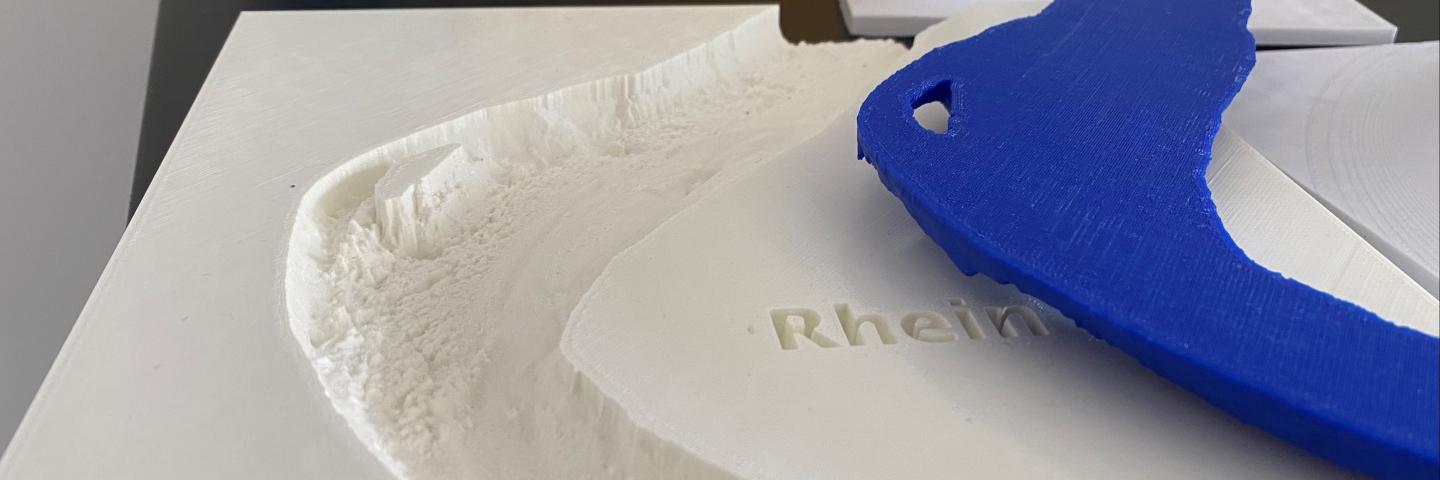 3D-printed model of the River Rhine