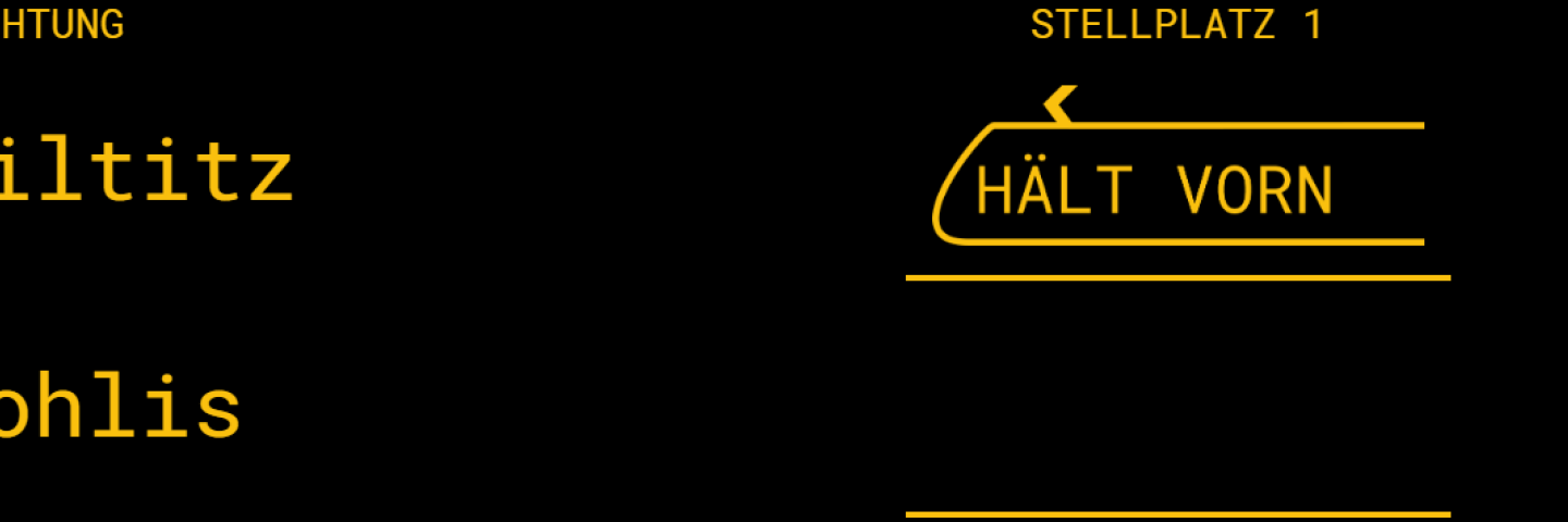 Grafische Darstellung wo ein Zug hält