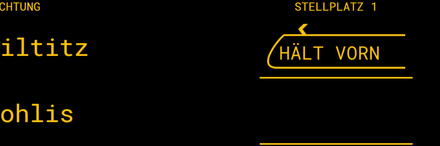 Graphic showing the position of the train on arrival.